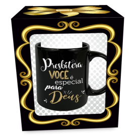 Caneca Preta Crist 320ml na Caixa  Cargos eclesisticos