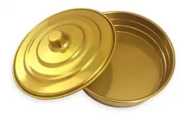 Bandeja de Po para Santa Ceia  Inox Dourado