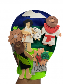Luva Pedaggica em EVA com Velcro  Para Ilustrao de Histrias Bblicas